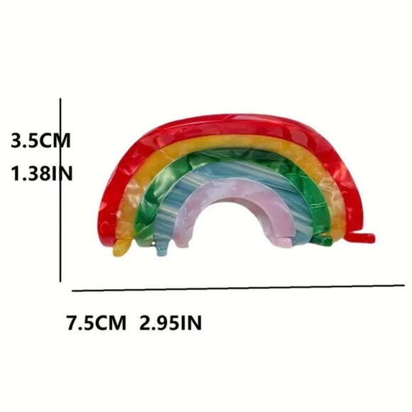 PRIDE RAINBOW ACETATE CLAW CLIP - Picture 6 of 6